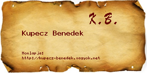 Kupecz Benedek névjegykártya