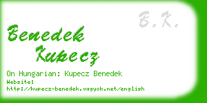 benedek kupecz business card